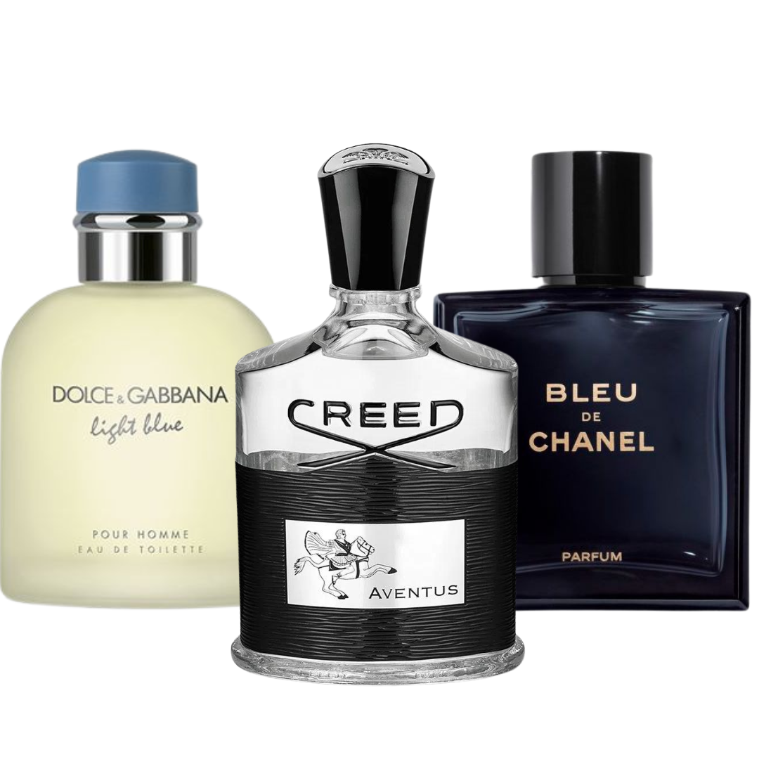 Packung mit 3 Düften: Bleu de Chanel, Creed Aventus, Dolce & Gabbana Light Blue (Eau de Parfum)