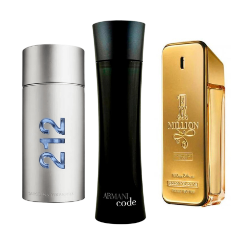Packung mit 3 Düften: 212 Men NYC, Paco Rabanne One Million, Armani Code Homme (Eau de Parfum)