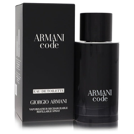Armani Code von Giorgio Armani Eau De Toilette Spray nachfüllbar 2,5 oz für Herren