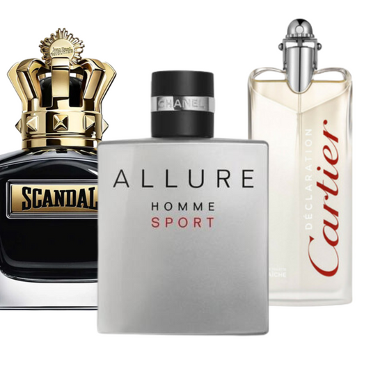 Packung mit 3 Düften: Allure Homme Sport, Jean Paul Gaultier Scandal, Cartier Declaration (Eau de Parfum)