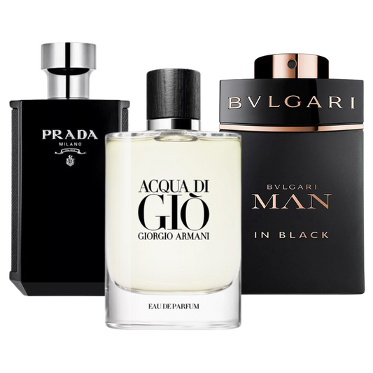 3-Parfüm-Set: Bvlgari In Black, Giorgio Armani Acqua Di Gio, L'Homme Prada Intense (Eau de Parfum)