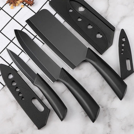 Conjunto De Facas De Cozinha De Aço Inoxidável Preto