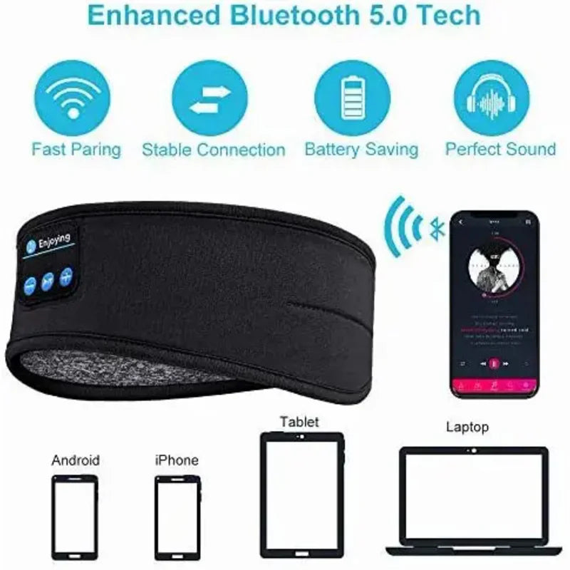 Bandana elástica com fone de ouvido bluetooth